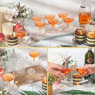 Zopeal Stackable Champagne Glasses for Wedding Events