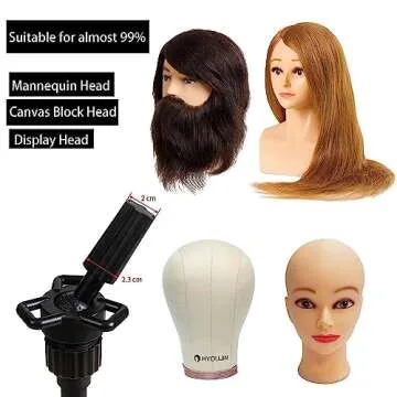 HYOUJIN Adjustable Tall Wig Head Stand with Carry Bag