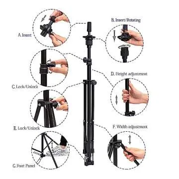 HYOUJIN Adjustable Tall Wig Head Stand with Carry Bag