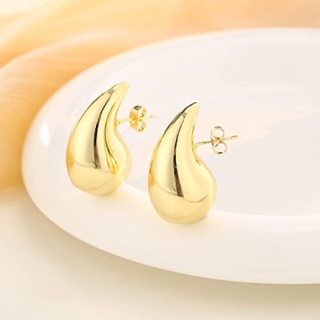 Elegant Chunky Hoop Tear Drop Earrings for Women