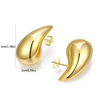 Elegant Chunky Hoop Tear Drop Earrings for Women