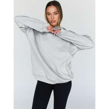 Trendy Queen Womens Oversized Hoodies Fleece Hooded Sweatshirts Casual Pullover Fall Winter Outfits ...