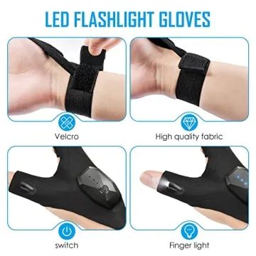 Unique LED Flashlight Gloves for Practical Gifting