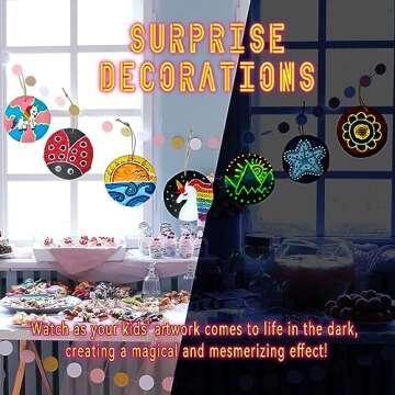 Wakestar Unfinishied Wood Slices for Arts and Crafts,Glow in The Dark Wooden Painting Kit for Kids Girls Age 5-12 Years Old,Creative Crafts Toys for Birthday Christmas Gifts