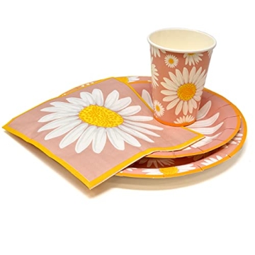 Gift Boutique Daisy Flower Party Supplies Set for 24