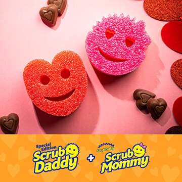 Scrub Daddy Sponge Set - Special Valentine's Day Edition - Dual-Sided Scrub Mommy and Scrub Daddy, Scratch Free Scrubbers for Dishes and Home, Odor Resistant - 2ct, 1 ea