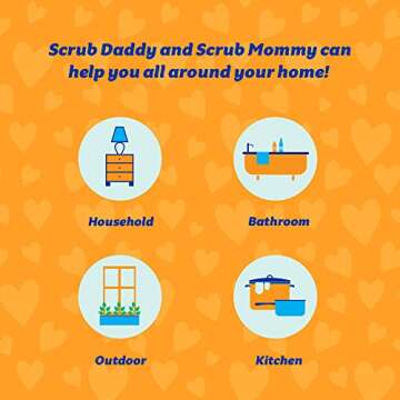 Scrub Daddy Sponge Set - Special Valentine's Day Edition - Dual-Sided Scrub Mommy and Scrub Daddy, Scratch Free Scrubbers for Dishes and Home, Odor Resistant - 2ct, 1 ea
