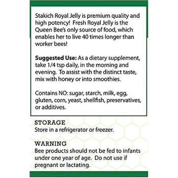 Stakich Fresh Royal Jelly - Pure All Natural Supplement - 4 Ounce (114 Gram)