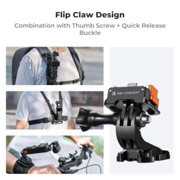 K&F Concept Charging Adapter Base for DJI Osmo Pocket 3, Desktop Type-C Charging Dock Fit Arca-Swiss Standard, with 1/4 Screw Hole/Folding Finger, Aluminum Alloy Bracket