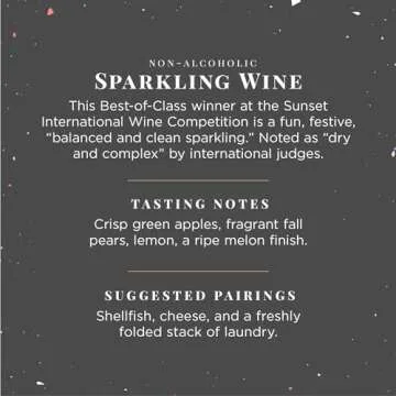Joyus Non-Alcoholic Sparkling Wine, Award Winning Best In Class Dealcoholized Wine, Complex & Dry, Low Sugar & Low Calorie, 750 ml (1 Bottle)