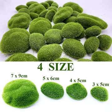 DUENEW 40PCS Artificial Moss Rocks for Home Decor & Craft