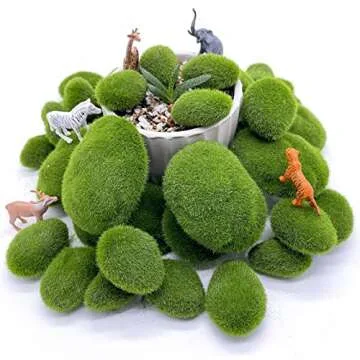 DUENEW 40PCS Artificial Moss Rocks for Home Decor & Craft