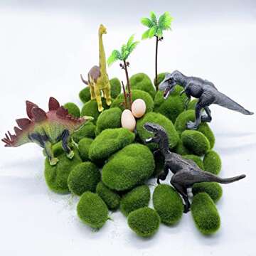 DUENEW 40PCS Artificial Moss Rocks for Home Decor & Craft