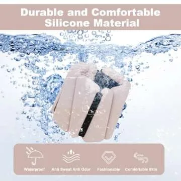 Wrist Weights Set of 2, Adjustable Wrist and Ankle Weights Set for Women and Men, Wearable Silicone Wrist Bangles for Yoga, Dance, Pilates, Swimming, Cardio, Aerobics, Gym (Beige)