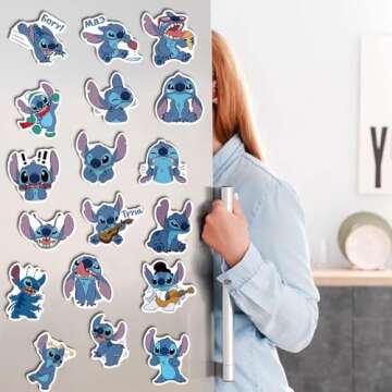 50Pcs Cartoon Movie Stickers Gifts for Kids Girl Laptop, Cute Waterproof Vinyl Cartoon Decal for Teen Water Bottle Bike Guitar Phone Skateboard Luggage (ST)