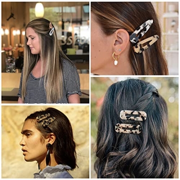 10 Pcs Acrylic Resin Hair Barrettes Fashion Geometric Alligator Hair Clips for Women and Ladies Hair Accessories