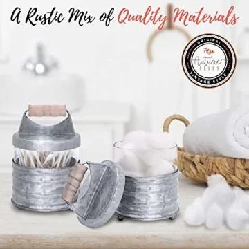 Rustic 4-Piece Bathroom Accessories Set - Farmhouse Charm