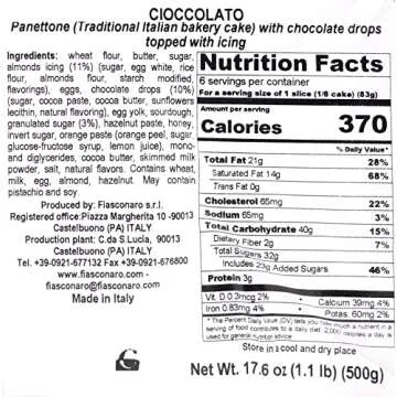 Fiasconaro Cioccolato Chocolate Panettone, 1.1 Pound (500 g)
