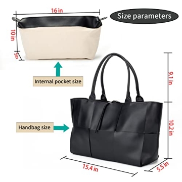 Stylish Large Leather Weave Tote Bag for Women