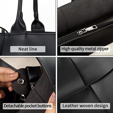 Stylish Large Leather Weave Tote Bag for Women