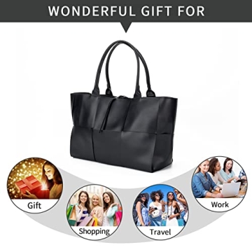 Stylish Large Leather Weave Tote Bag for Women