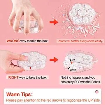 5600 Pcs Flat Back Pearl Kits for DIY Nail Art and Craft