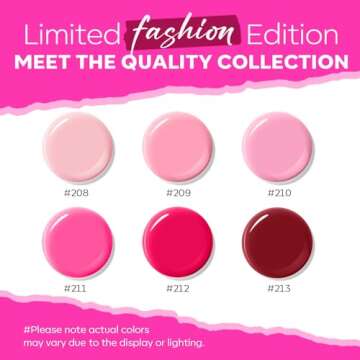 modelones Pink Nail Polish 6 Colors Hot Pink Tones Neon Pink Shades Magenta Light Soft to Dark 2025 Spring Nail Art Design for Women Girl Nail Lovers Valentine's Day Gift Salon DIY Manicure Kit