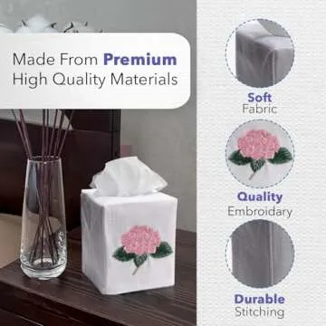 Jacaranda Living Elegant Tissue Box Cover for Home Decor