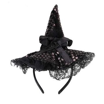 Charming BinaryABC Halloween Witch Hat Headband for Parties