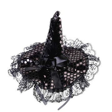 Charming BinaryABC Halloween Witch Hat Headband for Parties