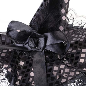 Charming BinaryABC Halloween Witch Hat Headband for Parties