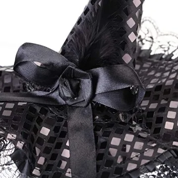 Charming BinaryABC Halloween Witch Hat Headband for Parties
