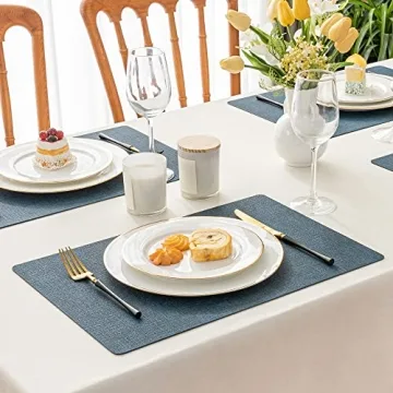 Romanstile Vinyl Placemats Set of 8 - Waterproof & Stylish