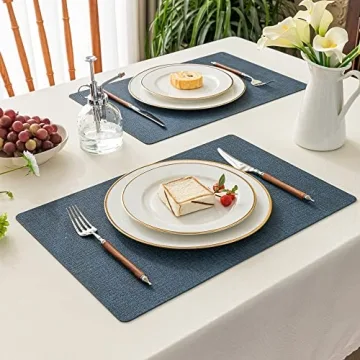 Romanstile Vinyl Placemats Set of 8 - Waterproof & Stylish
