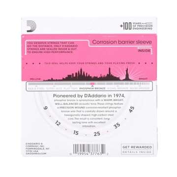 D'Addario Guitar Strings - Phosphor Bronze Acoustic Guitar Strings - EJ23 - Rich, Full Tonal Spectru...