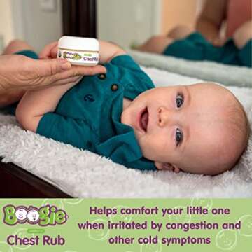 Boogie Chest Rub Balm for Soothing Relief, Petroleum-Free, USDA Organic, Naturally Derived, Soothing Eucalyptus and Lavender, 1.5 oz