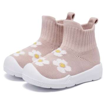 MORENDL Toddler Sock Shoes Baby Walking Shoes Infant Slippers Boys & Girls Non-Slip Sneakers Beige F...