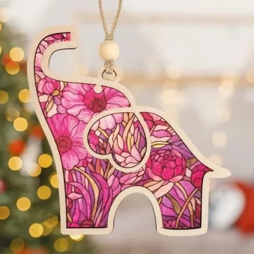 Vibrant Elephant Ornament & Story Card for Friends