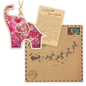 Vibrant Elephant Ornament & Story Card for Friends