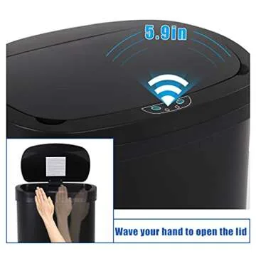 Touch Free 13 Gallon Kitchen Trash Can - Automatic Sensor