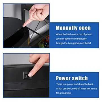 Touch Free 13 Gallon Kitchen Trash Can - Automatic Sensor