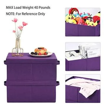 HOONEX Storage Bins with Lids for Organizing, Pack of 2, Storage Boxes with 2 Carry Handles and Stur...