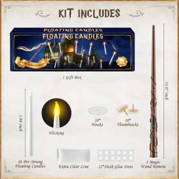 Magical Floating Candles with Wand for Festive Decor