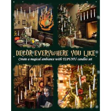 Magical Floating Candles with Wand for Festive Decor