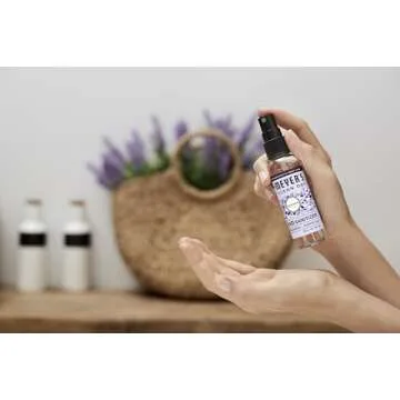 MRS. MEYER'S CLEAN DAY Antibacterial Hand Sanitizer Spray, Travel Size, Removes 99.9% of Bacteria, Lavender Scent, 2 oz