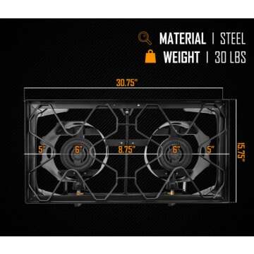 Concord Double Propane Burner, Outdoor 2 Burner Camping Stove for Cooking/Home Brewing/Making Sauce