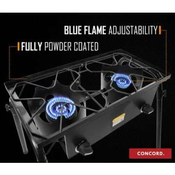 Concord Double Propane Burner, Outdoor 2 Burner Camping Stove for Cooking/Home Brewing/Making Sauce