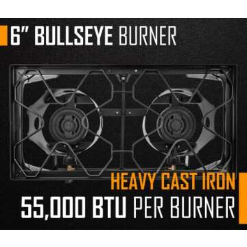 Concord Double Propane Burner, Outdoor 2 Burner Camping Stove for Cooking/Home Brewing/Making Sauce