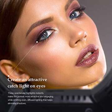 LimoStudio 14-inch Integrated Ring Light, Continuous Round Ring Lighting Kit, 5500K Photography Phot...