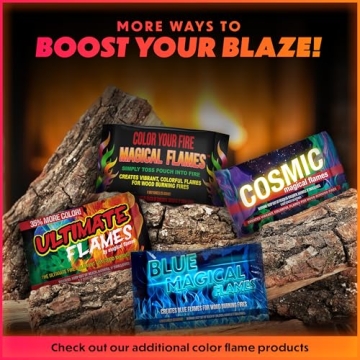 Magical Flames Fire Color Changing Packets for Fire Pit, Indoor/Outdoor Fireplace, Campfires, Bonfires- 10 Pack of Flame Color Changing Packets, Camping Accessories for Kids & Adults
